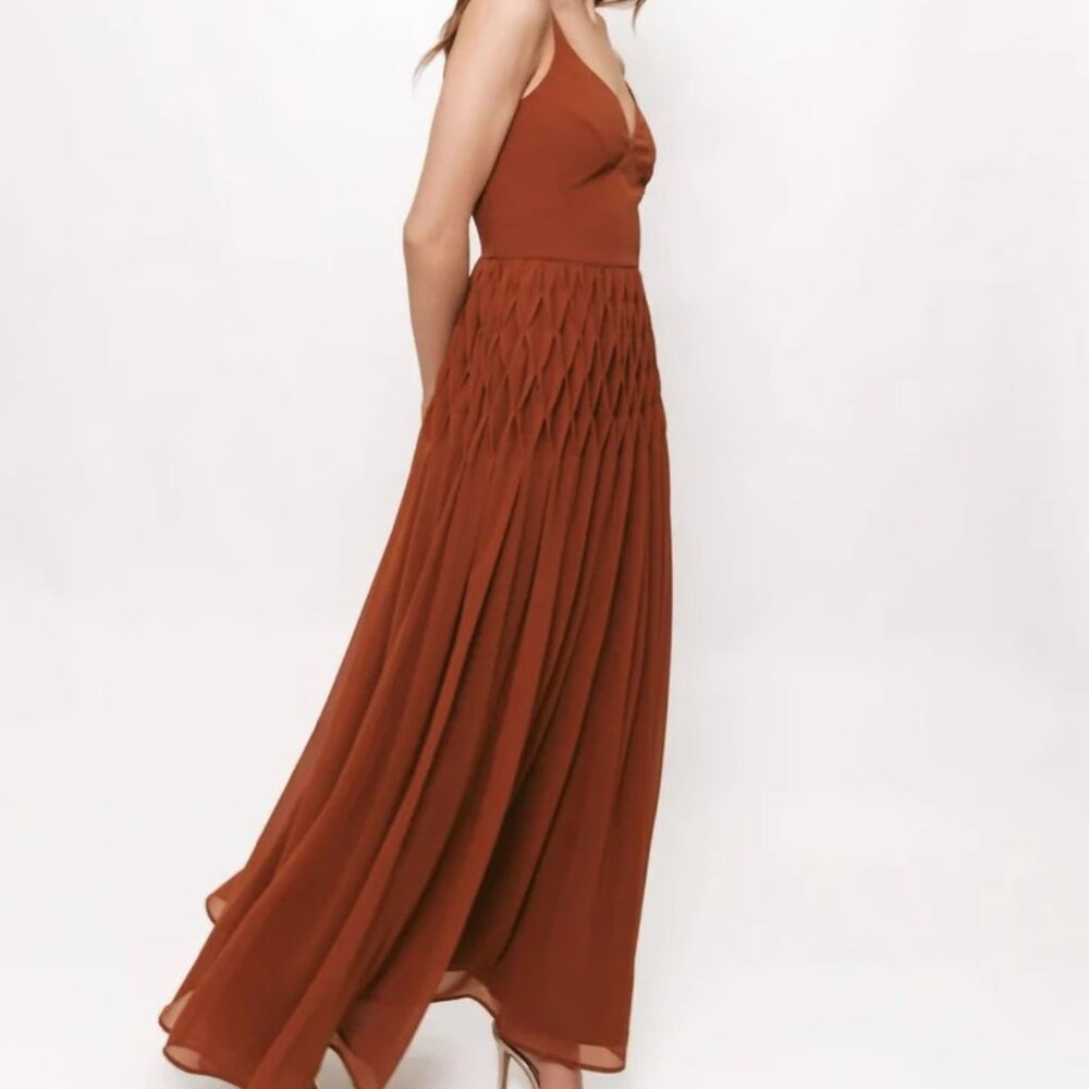 Anthropologie Hutch Maxi Dress Caramel size 4 Wedding Guest